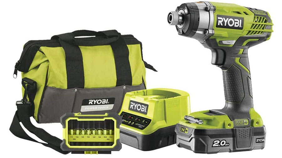 Coffret visseuse à chocs 18 V sans fil Ryobi R18ID3-120S avec batterie 2,0 Ah et chargeur rapide R18ID3-120S