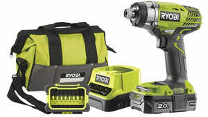 Coffret visseuse à chocs 18 V sans fil Ryobi R18ID3-120S avec batterie 2,0 Ah et chargeur rapide R18ID3-120S
